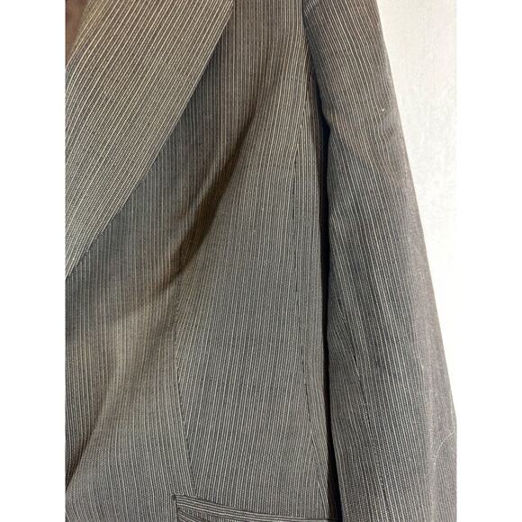CLASSIQUES ENTIER sz 6 Womens Jacket BLAZER wool blend Brown Stripe A49 - Picture 2 of 8